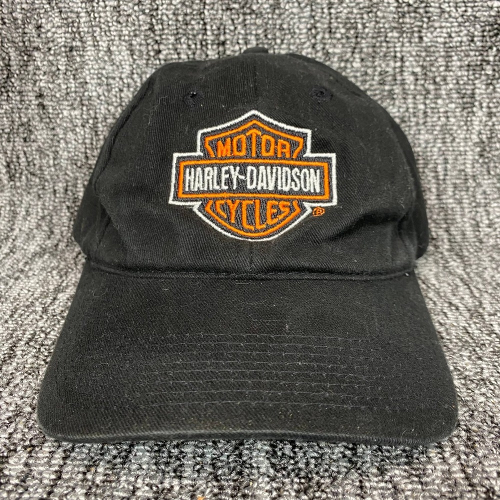 Harley Davidson Baseball Hat Mens OSFM Black Indy West Embroidered Biker Cap